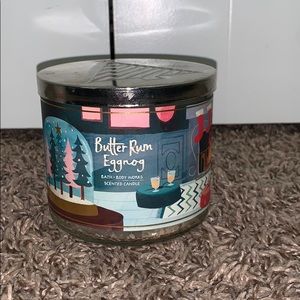 BBW 3 wick candle empty jar: Butter Rum Eggnog